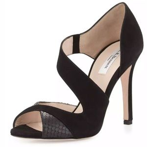 L.K. Bennett Laura Asymmetric Suede Pump Black